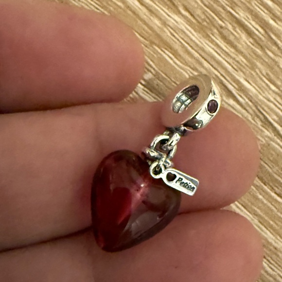 Pandora Silver and Red Heart Charm - Picture 5 of 10